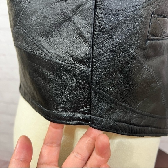 Navarre Leather Company Vintage Quilted Leather Vest in Black Medium 90s 80s - Picture 9 of 16